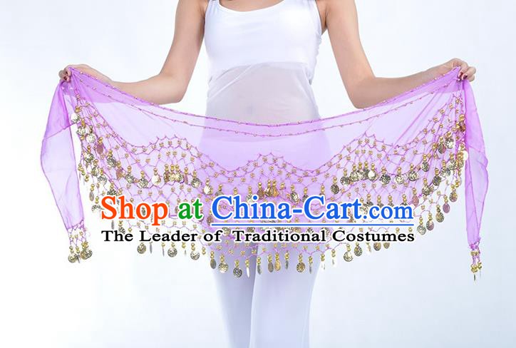 Asian Indian Belly Dance Lilac Silk Waistband Accessories India Raks Sharki Belts for Women