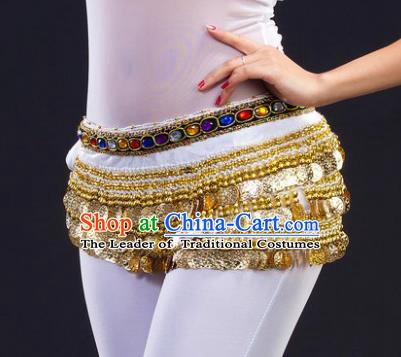 Asian Indian Belly Dance Paillette White Waist Chain Tassel Waistband India Raks Sharki Belts for Women