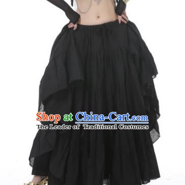 Indian Oriental Belly Dance Costume Black Bust Skirt, India Raks Sharki Bollywood Dance Clothing for Women