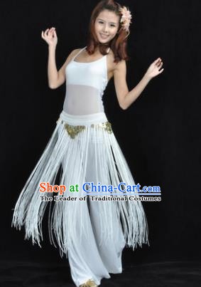 Indian Belly Dance Yoga White Suits, India Raks Sharki Dance Clothing for Women