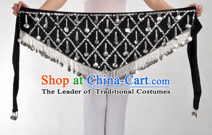 Indian Belly Dance Black Belts Waistband India Raks Sharki Waist Accessories for Women