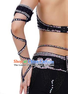 Indian Belly Dance Black Sleevelet India Raks Sharki Accessories Wristlet for Women