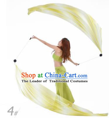 Indian Belly Dance Props India Raks Sharki Accessories Gradient Yellow Ribbons for Women