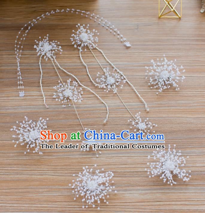 Handmade Classical Wedding Hair Accessories Bride Beads Hair Clasp Tassel Headband for Women