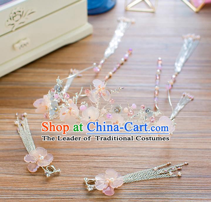 Handmade Classical Wedding Hair Accessories Bride Hair Crown and Earrings for Women