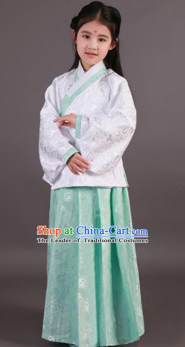 Traditional China Ming Dynasty Palace Lady Costume, Chinese Ancient Princess Hanfu Clothing for Kids