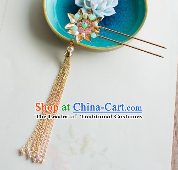 Chinese Handmade Classical Hair Accessories Wedding Hairpins Tassel Step Shake Headwear