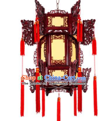 Traditional Chinese Wood Carving Hanging Palace Lanterns Handmade Lantern Ancient Ceiling Lamp