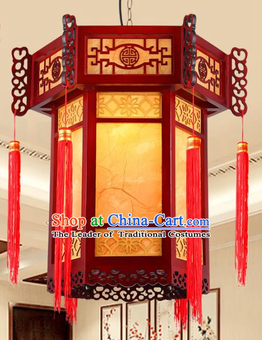 Traditional Chinese Wood Hanging Palace Lanterns Handmade Lantern Ancient Ceiling Lamp