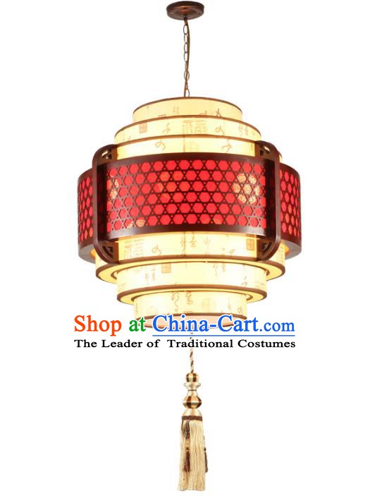 Traditional Chinese Parchment Hanging Palace Lanterns Handmade Wood Lantern Ancient Ceiling Lamp