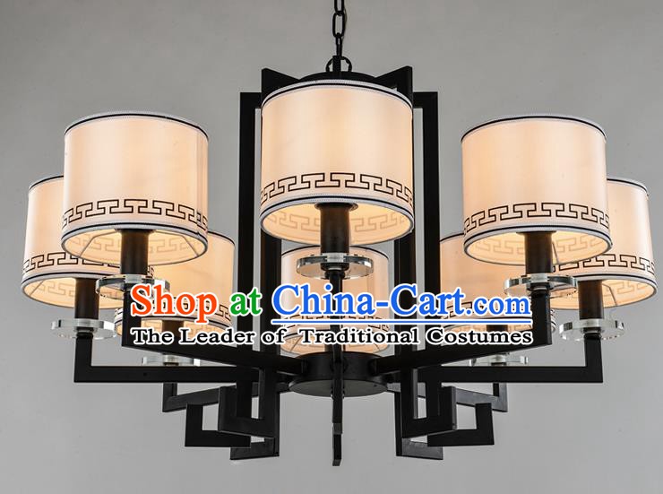 Traditional Chinese Ceiling Palace Lanterns Handmade Eight-Lights Lantern Ancient Lamp