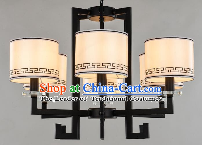 Traditional Chinese Ceiling Palace Lanterns Handmade Six-Lights Lantern Ancient Lamp