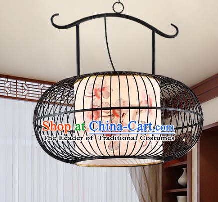 Traditional Chinese Painted Iron Palace Lanterns Handmade Hanging Lantern Ancient Ceiling Lamp