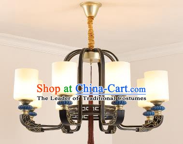 Traditional Chinese Hanging Ceiling Palace Lanterns Handmade Eight-Lights Lantern Ancient Lamp