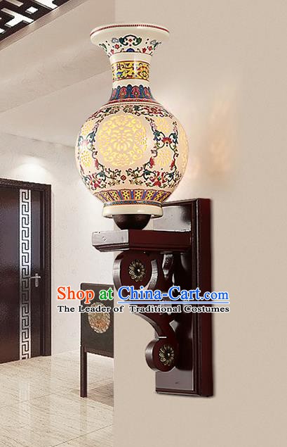 Traditional Chinese Palace Lanterns Handmade Porcelain Vase Wall Lantern Ancient Lamp