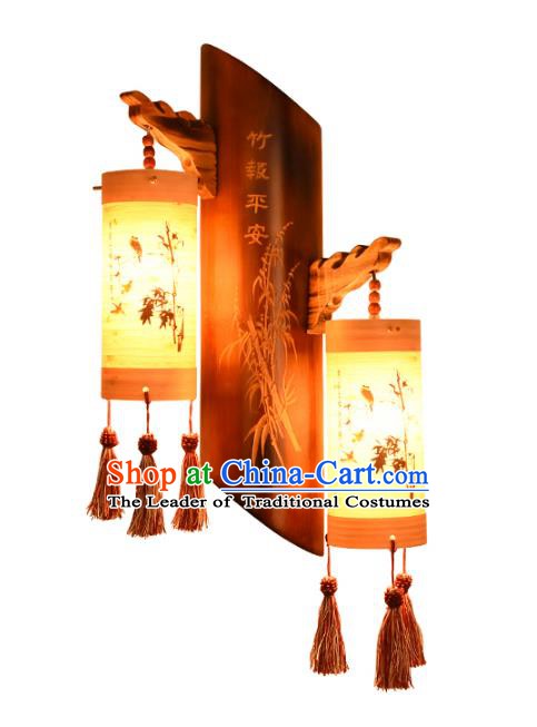 Traditional Chinese Carving Bamboo Lanterns Handmade Lantern Ancient Wall Lamp