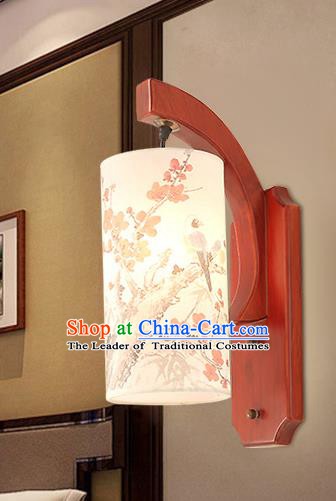 Traditional China Ancient Painting Plum Blossom Lanterns Handmade Wood Lantern Ancient Wall Lamp