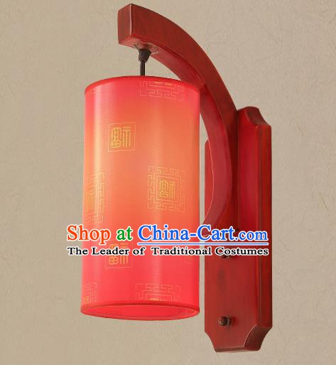 Traditional China Ancient Painting Red Lanterns Handmade Wood Lantern Ancient Wall Lamp