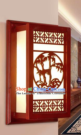 Traditional China Ancient Wall Lanterns Handmade Wood Carving Bamboo Lantern Ancient Lamp