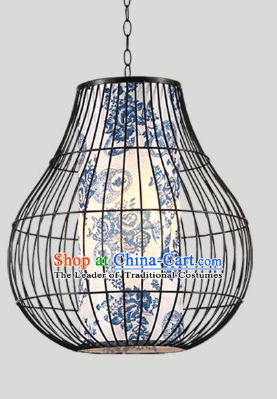 Traditional Chinese Iron Painted Hanging Lanterns Ancient Handmade Lantern Ancient Lamp