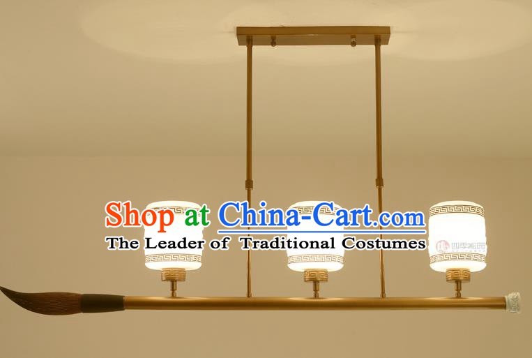 Traditional Chinese Ceiling Lanterns Ancient Handmade Three-Lights Hanging Lantern Ancient Lamp