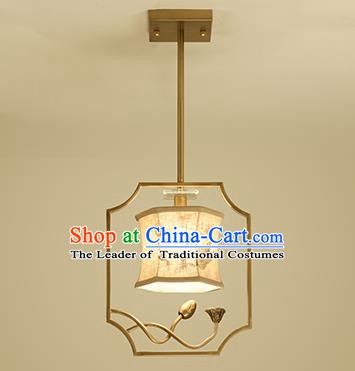 Traditional Handmade Chinese Painting Lotus Hanging Lanterns Ancient Ceiling Lantern Ancient Lamp