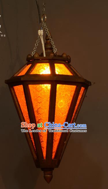 Traditional Thailand Handmade Hanging Lantern Asian Wood Ceiling Lanterns Religion Lantern