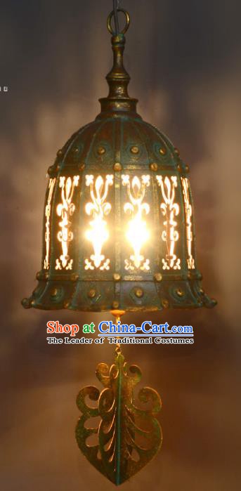 Traditional Thailand Handmade Iron Hanging Lantern Asian Ceiling Lanterns Religion Lantern