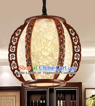 Traditional Chinese Handmade Hanging Lantern Asian Carving Ceiling Lanterns Ancient Lantern