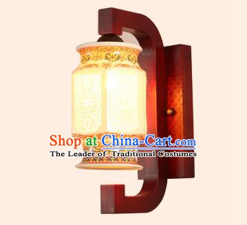 China Handmade Ceramics Lantern Ancient Wood Wall Lanterns Traditional Lamp