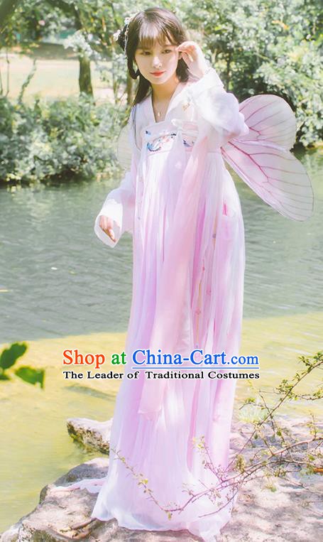 Chinese Tang Dynasty Palace Lady Embroidered Dress Ancient Princess Costume for Women