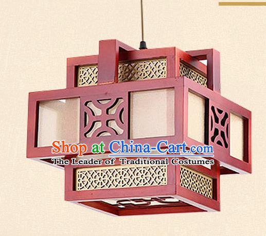 Traditional Chinese Wood Palace Lantern Handmade Ceiling Lanterns Ancient Lamp