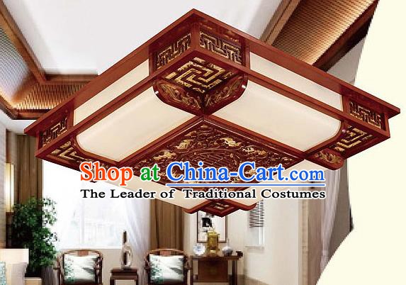 Traditional Chinese Palace Lantern Handmade Wood Carving Ceiling Lanterns Ancient Lamp