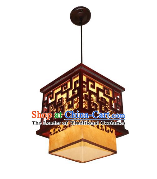 Traditional Chinese Parchment Palace Lantern Handmade Wood Ceiling Lanterns Ancient Lamp