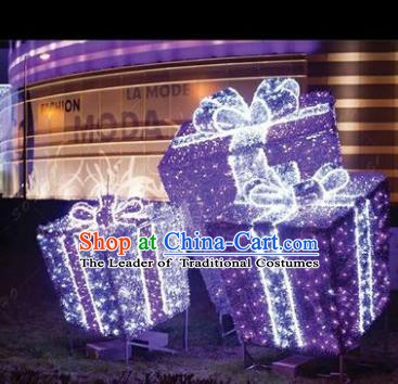 Traditional Christmas Gift Box Light Show Decorations Lamps Stage Display Lamplight LED Lanterns