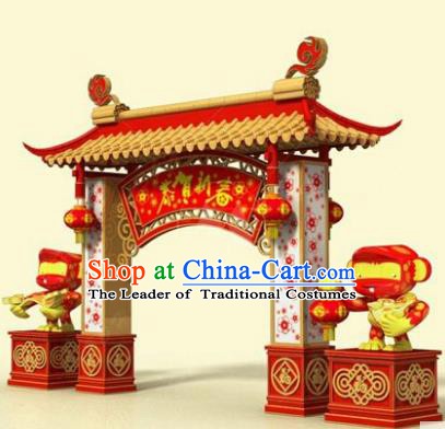 Handmade China Spring Festival Lights Arrangement Archway Lamplight Decorations Stage Display Lanterns