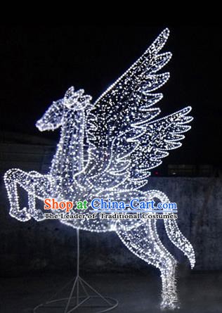 Traditional Handmade Christmas Shiny Decorations Horse Lights Lamplight Pegasus LED Lamp Lanterns