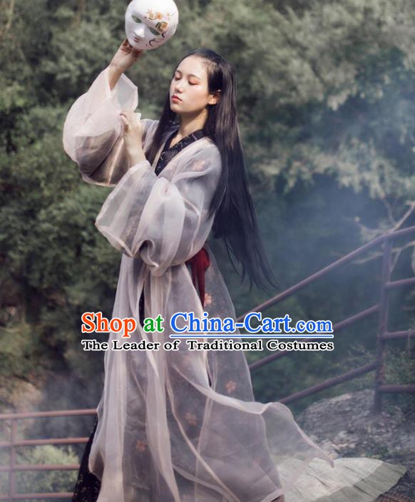 Traditional Chinese Wei and Jin Dynasty Princess Embroidered Hanfu Costume for Women