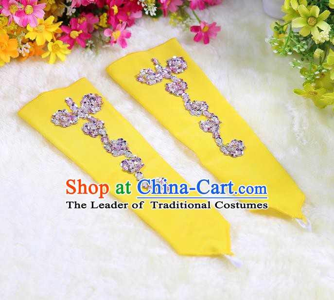 Indian Bollywood Belly Dance Accessories Yellow Oversleeve Sleevelet for Kids