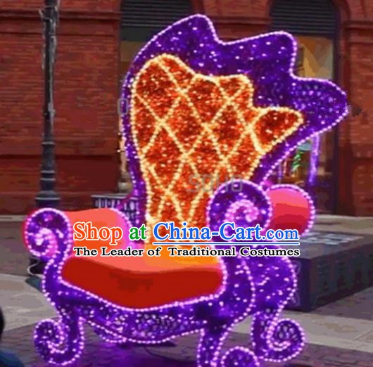 Traditional Christmas Chair LED Lights Show Lamps Decorations Stage Lamplight Display Lanterns