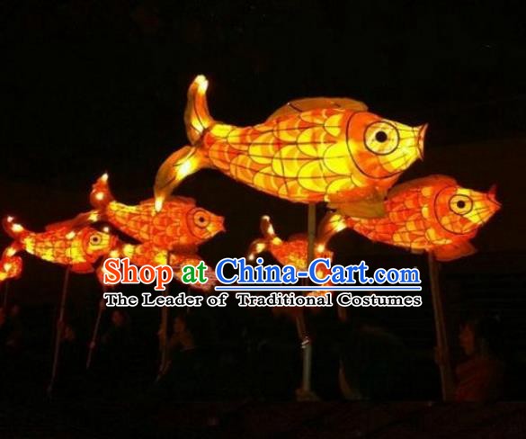 Traditional Chinese Red Carp Lantern Handmade Lanterns Ancient Lamp