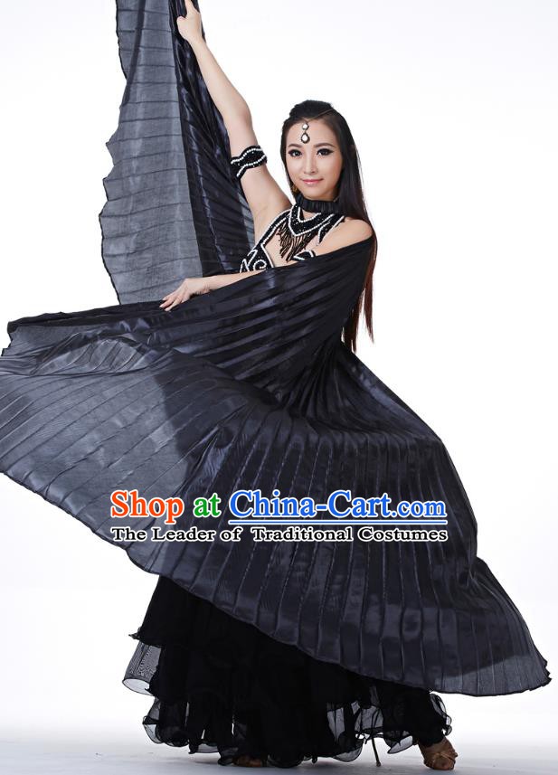 Indian Traditional Belly Dance Black Wings India Raks Sharki Props for Women