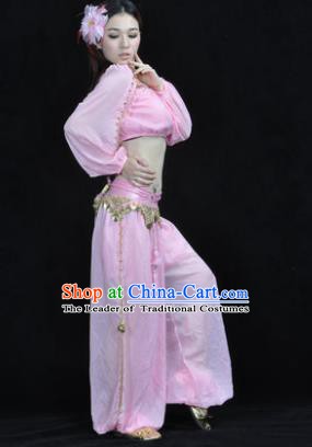 Traditional Bollywood Dance Performance Pink Clothing Indian Dance Belly Dance Costume for Women