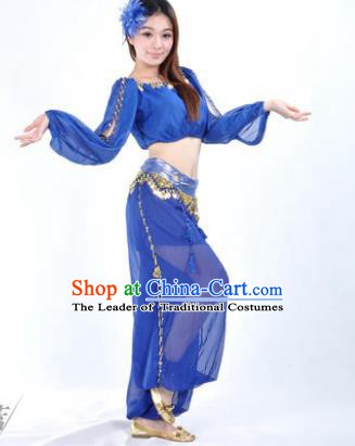 Traditional Bollywood Dance Performance Royalblue Clothing Indian Dance Belly Dance Costume for Women