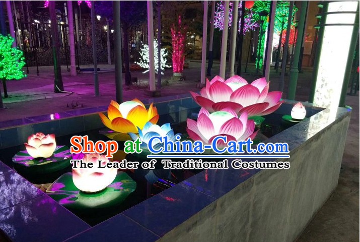 Handmade Stage Pond Giant 3 Meters Acrylic Lotus Flower Props Arts Lantern