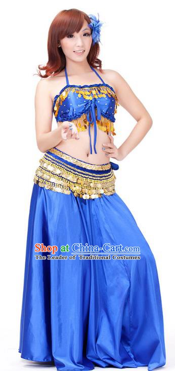 Indian Belly Dance Royalblue Dress Classical Traditional Oriental Dance Performance Costume for Women