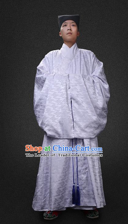 Chinese Ancient Ming Dynasty Taoist Priest Costume Swordsman Hanfu Clothing for Men