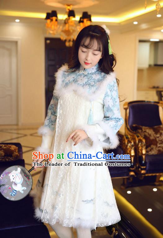 Traditional Chinese National Costume Qipao Dress Tangsuit Cheongsam Clothing for Women