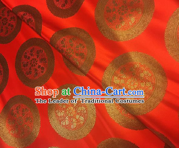 Chinese Traditional Fabric Palace Pattern Design Red Brocade Chinese Mongolian Robe Fabric Asian Material