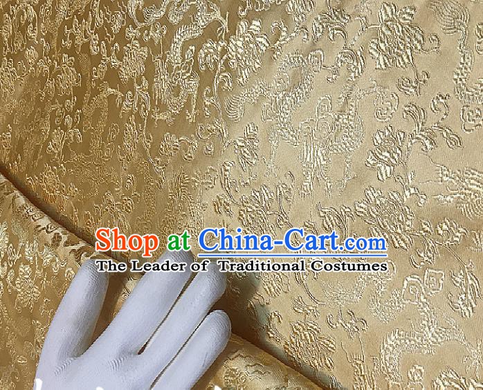 Chinese Traditional Fabric Tang Suit Pattern Golden Brocade Chinese Fabric Asian Cheongsam Material